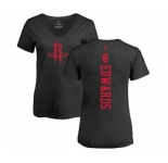 NBA Women's Nike Houston Rockets #6 Vincent Edwards Black One Color Backer Slim-Fit V-Neck T-Shirt