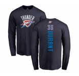 NBA Nike Oklahoma City Thunder #35 Kevin Durant Navy Blue Backer Long Sleeve T-Shirt