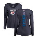 NBA Women's Nike Oklahoma City Thunder #15 Kyle Singler Navy Blue Backer Long Sleeve T-Shirt