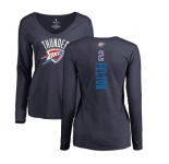 NBA Women's Nike Oklahoma City Thunder #2 Raymond Felton Navy Blue Backer Long Sleeve T-Shirt
