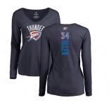 NBA Women's Nike Oklahoma City Thunder #34 Ray Allen Navy Blue Backer Long Sleeve T-Shirt