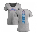 NBA Women's Nike Oklahoma City Thunder #35 Kevin Durant Ash Backer T-Shirt