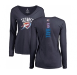 NBA Women's Nike Oklahoma City Thunder #5 Devon Hall Navy Blue Backer Long Sleeve T-Shirt