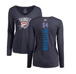NBA Women's Nike Oklahoma City Thunder #54 Patrick Patterson Navy Blue Backer Long Sleeve T-Shirt