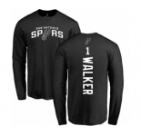 NBA Nike San Antonio Spurs #1 Lonnie Walker Black Backer Long Sleeve T-Shirt