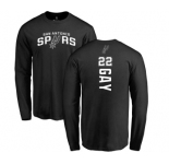 NBA Nike San Antonio Spurs #22 Rudy Gay Black Backer Long Sleeve T-Shirt
