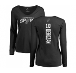 NBA Women's Nike San Antonio Spurs #10 DeMar DeRozan Black Backer Long Sleeve T-Shirt