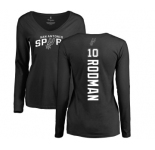 NBA Women's Nike San Antonio Spurs #10 Dennis Rodman Black Backer Long Sleeve T-Shirt