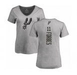 NBA Women's Nike San Antonio Spurs #11 Bryn Forbes Ash Backer T-Shirt