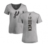 NBA Women's Nike San Antonio Spurs #12 Bruce Bowen Ash Backer T-Shirt