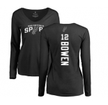 NBA Women's Nike San Antonio Spurs #12 Bruce Bowen Black Backer Long Sleeve T-Shirt