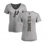 NBA Women's Nike San Antonio Spurs #12 LaMarcus Aldridge Ash Backer T-Shirt