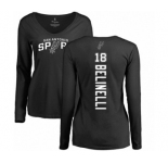 NBA Women's Nike San Antonio Spurs #18 Marco Belinelli Black Backer Long Sleeve T-Shirt