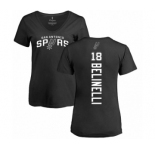NBA Women's Nike San Antonio Spurs #18 Marco Belinelli Black Backer T-Shirt