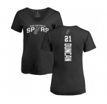 NBA Women's Nike San Antonio Spurs #21 Tim Duncan Black Backer T-Shirt
