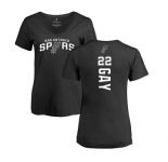 NBA Women's Nike San Antonio Spurs #22 Rudy Gay Black Backer T-Shirt