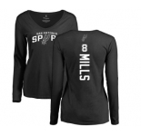 NBA Women's Nike San Antonio Spurs #8 Patty Mills Black Backer Long Sleeve T-Shirt