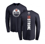 NHL Adidas Edmonton Oilers #18 Ryan Strome Navy Blue Backer Long Sleeve T-Shirt