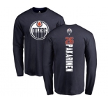 NHL Adidas Edmonton Oilers #26 Iiro Pakarinen Navy Blue Backer Long Sleeve T-Shirt
