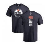 NHL Adidas Edmonton Oilers #46 Pontus Aberg Navy Blue Backer T-Shirt