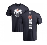 NHL Adidas Edmonton Oilers #60 Olivier Rodrigue Navy Blue Backer T-Shirt