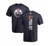 NHL Adidas Edmonton Oilers #67 Benoit Pouliot Navy Blue Backer T-Shirt