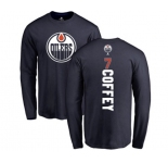 NHL Adidas Edmonton Oilers #7 Paul Coffey Navy Blue Backer Long Sleeve T-Shirt
