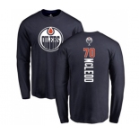 NHL Adidas Edmonton Oilers #70 Ryan McLeod Navy Blue Backer Long Sleeve T-Shirt