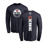 NHL Adidas Edmonton Oilers #83 Matt Benning Navy Blue Backer Long Sleeve T-Shirt