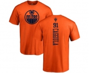 NHL Adidas Edmonton Oilers #91 Drake Caggiula Orange One Color Backer T-Shirt