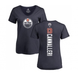 NHL Women Adidas Edmonton Oilers #13 Mike Cammalleri Navy Blue Backer Slim Fit V-Neck T-Shirt