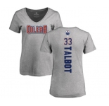 NHL Women Adidas Edmonton Oilers #33 Cam Talbot Ash Backer T-Shirt