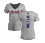 NHL Women Adidas Edmonton Oilers #46 Pontus Aberg Ash Backer T-Shirt