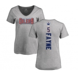 NHL Women Adidas Edmonton Oilers #5 Mark Fayne Ash Backer T-Shirt