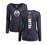 NHL Women Adidas Edmonton Oilers #62 Eric Gryba Navy Blue Backer Slim Fit Long Sleeve T-Shirt