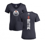 NHL Women Adidas Edmonton Oilers #8 Ty Rattie Navy Blue Backer Slim Fit V-Neck T-Shirt