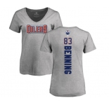 NHL Women Adidas Edmonton Oilers #83 Matt Benning Ash Backer T-Shirt