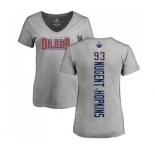 NHL Women Adidas Edmonton Oilers #93 Ryan Nugent-Hopkins Ash Backer T-Shirt
