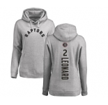 NBA Women's Nike Toronto Raptors #2 Kawhi Leonard Ash Backer Pullover Hoodie