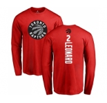 NBA Nike Toronto Raptors #2 Kawhi Leonard Red Backer Long Sleeve T-Shirt