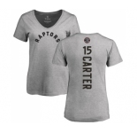 NBA Women's Nike Toronto Raptors #15 Vince Carter Ash Backer T-Shirt