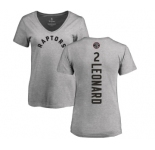NBA Women's Nike Toronto Raptors #2 Kawhi Leonard Ash Backer T-Shirt