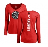 NBA Women's Nike Toronto Raptors #3 OG Anunoby Red Backer Long Sleeve T-Shirt