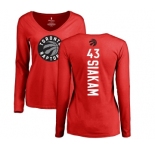 NBA Women's Nike Toronto Raptors #43 Pascal Siakam Red Backer Long Sleeve T-Shirt
