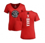 NBA Women's Nike Toronto Raptors #9 Serge Ibaka Red Backer T-Shirt