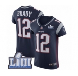 Men's Nike New England Patriots #12 Tom Brady Navy Blue Team Color Vapor Untouchable Elite Player Super Bowl LIII Bound NFL Jersey