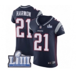 Men's Nike New England Patriots #21 Duron Harmon Navy Blue Team Color Vapor Untouchable Elite Player Super Bowl LIII Bound NFL Jersey