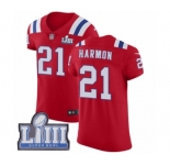 Men's Nike New England Patriots #21 Duron Harmon Red Alternate Vapor Untouchable Elite Player Super Bowl LIII Bound NFL Jersey
