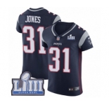 Men's Nike New England Patriots #31 Jonathan Jones Navy Blue Team Color Vapor Untouchable Elite Player Super Bowl LIII Bound NFL Jersey