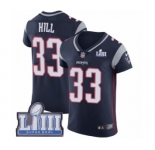 Men's Nike New England Patriots #33 Jeremy Hill Navy Blue Team Color Vapor Untouchable Elite Player Super Bowl LIII Bound NFL Jersey